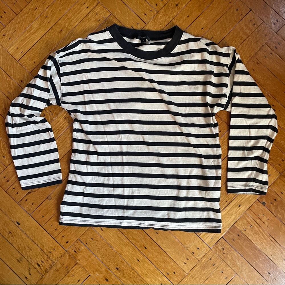 J. Crew Black and White Striped Women’s Shirt SZ S